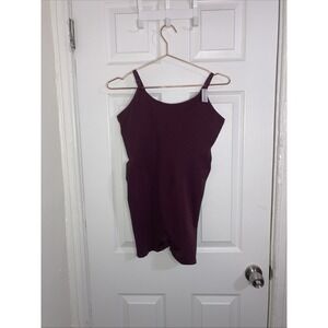 NEW PINK Athletic Victoria's Secret Burgundy Seamless Romper Women Size L